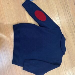 Navy Blue Kids Sweater with Red Patch